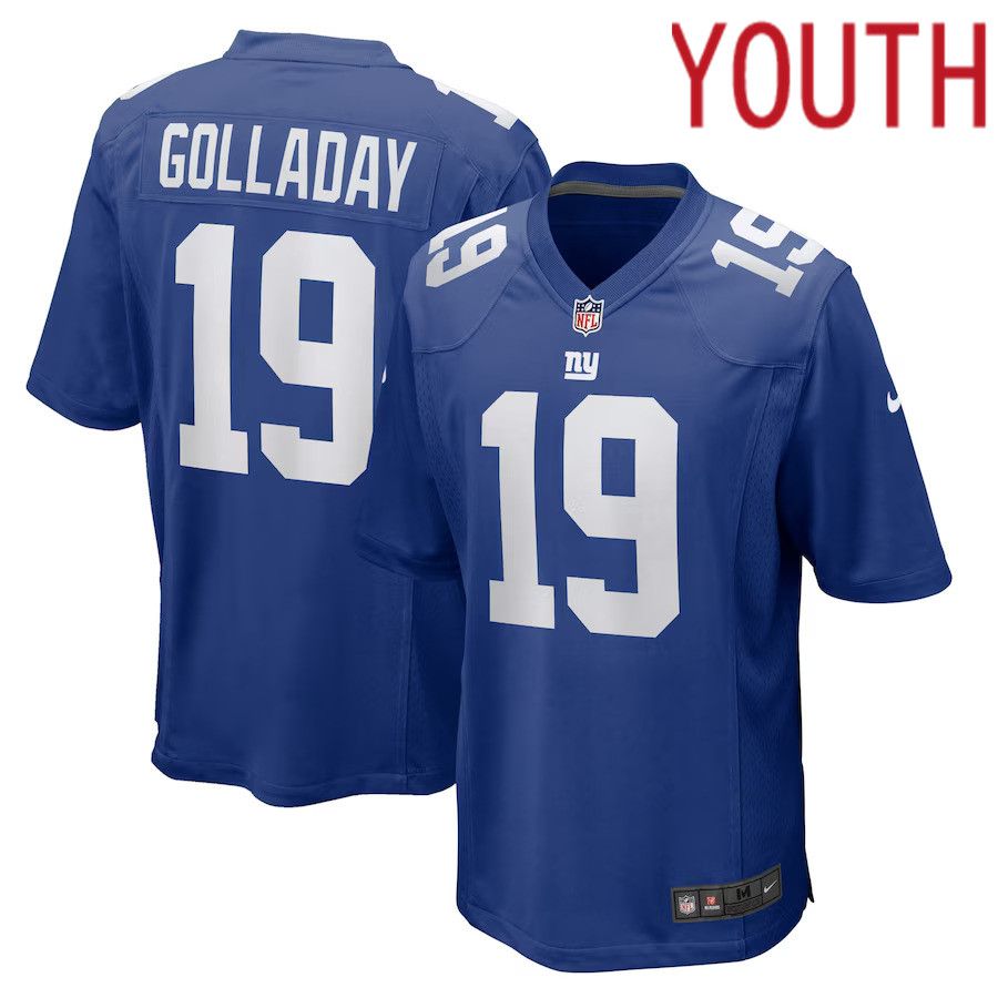 Youth New York Giants #19 Kenny Golladay Nike Royal Game NFL Jersey->youth nfl jersey->Youth Jersey